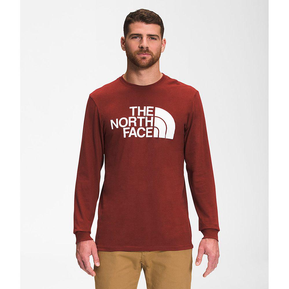 The North Face Long Sleeve Half Dome Ανδρικα Μπλούζα Με Μακρύ Μανίκι - Κοκκινα (PEJH74209)